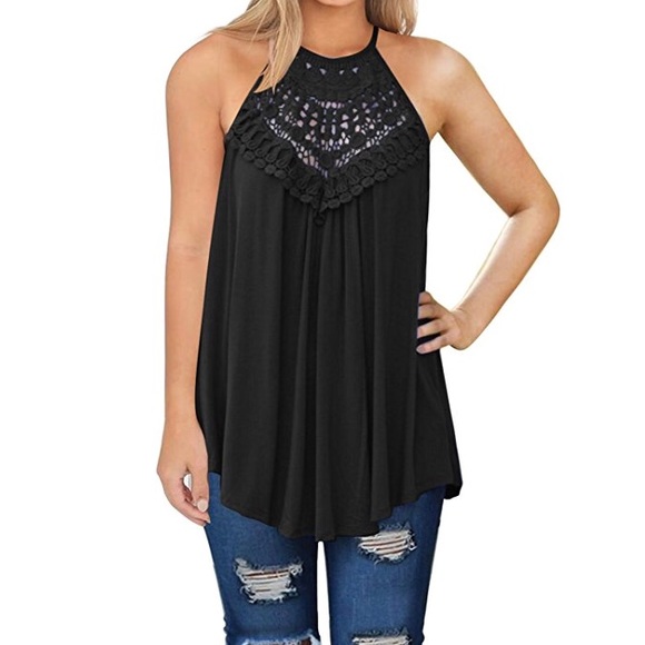 🐾Womens Black Halter Summer Top🐾 - Picture 1 of 2